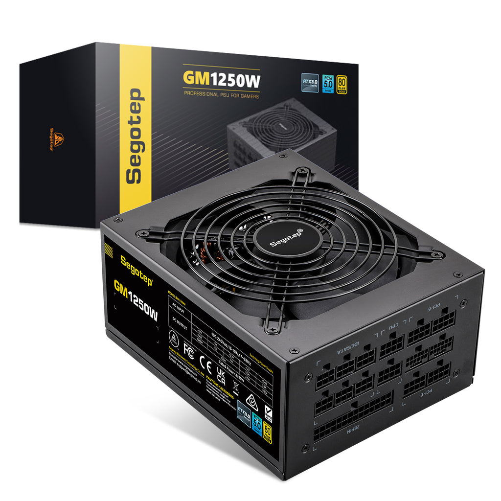 Segotep 1250W ATX 3.0 Gaming Power Supply, 80+ Gold Certified Dual PCIE 5.0 PSU Fully Modular, 12VHPWR Cable, Silent Fan